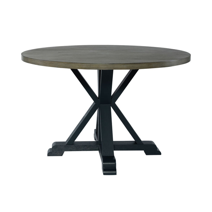 Lakeshore - Single Pedestal Table- Navy