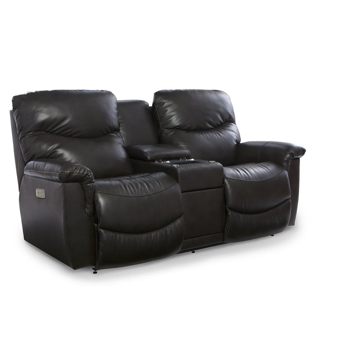 James Power Reclining Loveseat w/ Headrest, Lumbar & Console