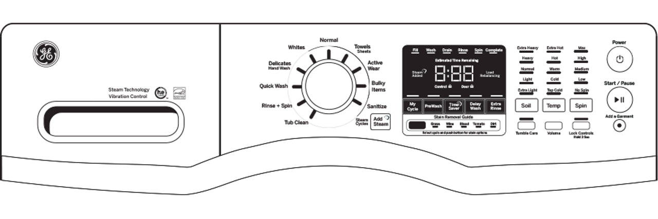 GE® 4.5 cu. ft. Capacity Front Load ENERGY STAR® Washer with Steam