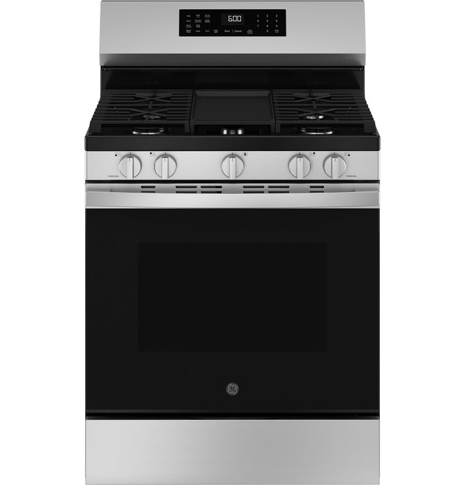 GE® 30" Free-Standing Gas Convection Range with No Preheat Air Fry and EasyWash™ Oven Tray