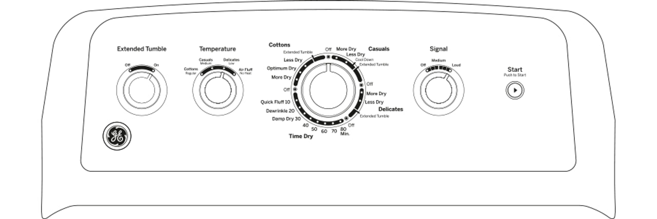 GE® 6.2 cu. ft. Capacity aluminized alloy drum Electric Dryer