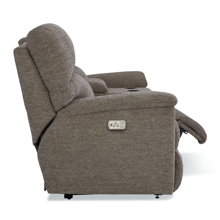Brooks Power Reclining Loveseat w/ Headrest & Console