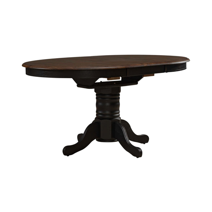 Carolina Crossing - Pedestal Table Set- Black
