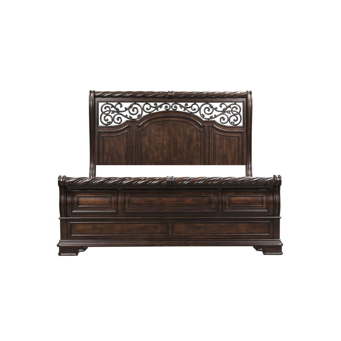 Arbor Place - King California Sleigh Bed, Dresser & Mirror, Chest