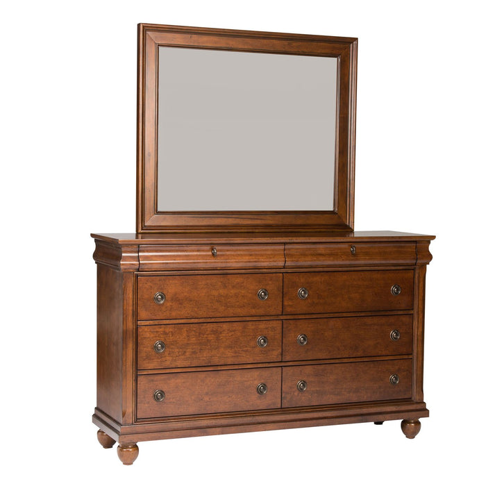 Rustic Traditions - King California Sleigh Bed, Dresser & Mirror, Chest