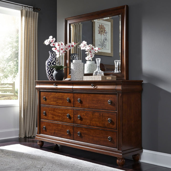 Rustic Traditions - King Sleigh Bed, Dresser & Mirror, Chest