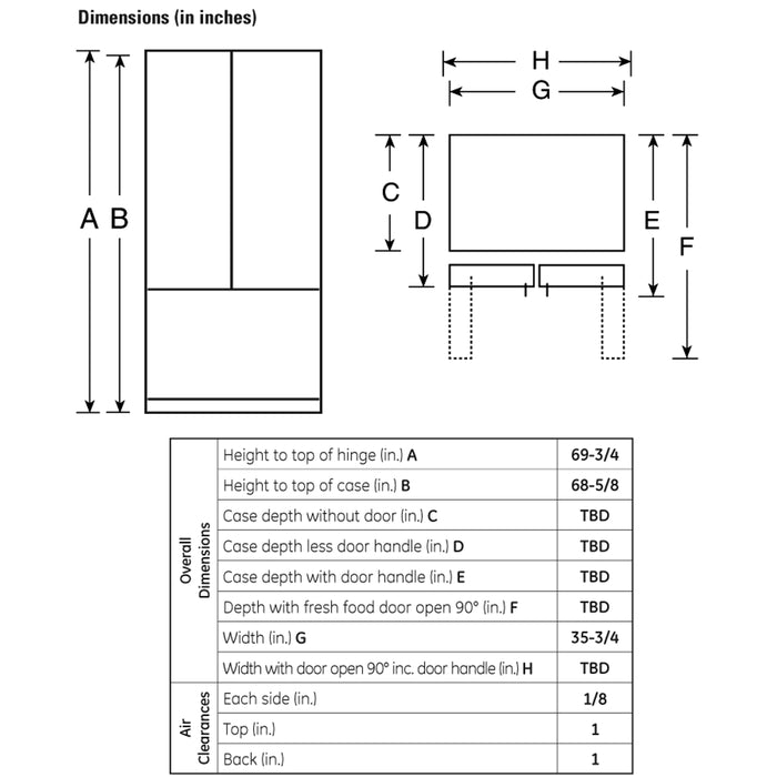 GE Profile™ ENERGY STAR® 25.8 Cu. Ft. French-Door Refrigerator