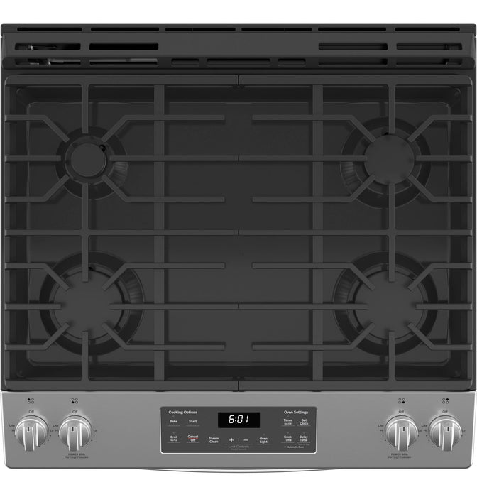 GE® 30" Slide-In Front Control Gas Range