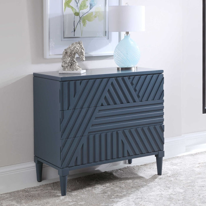 COLBY 3 DRAWER CHEST, BLUE