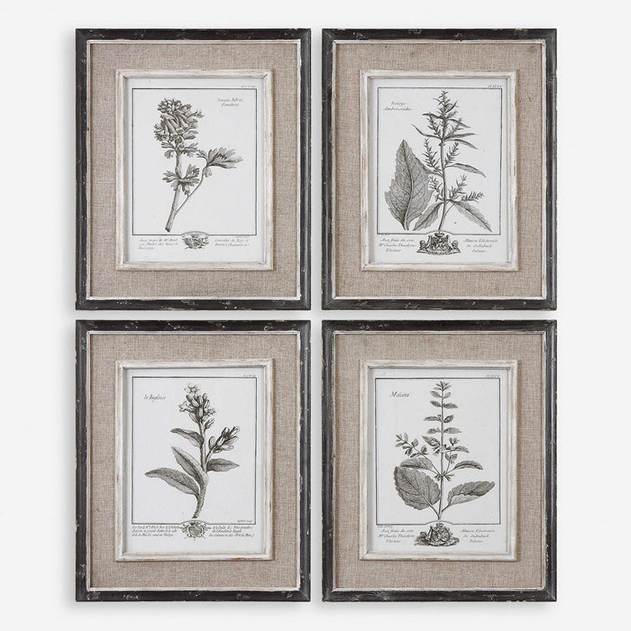 CASUAL GREY STUDY FRAMED PRINTS, S/4
