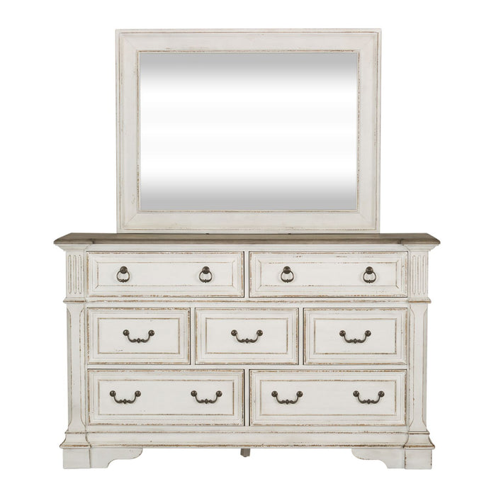 Abbey Park - King California Sleigh Bed, Dresser & Mirror, Chest