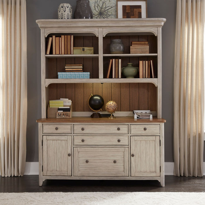 Farmhouse Reimagined - 3 Piece Desk & Hutch Set
