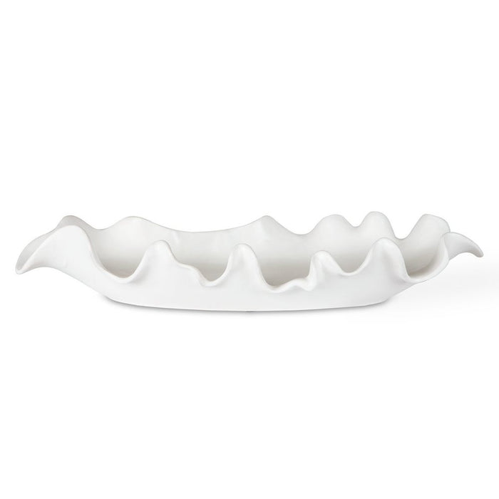 Ruffled Feathers Outdoor Bowl, White