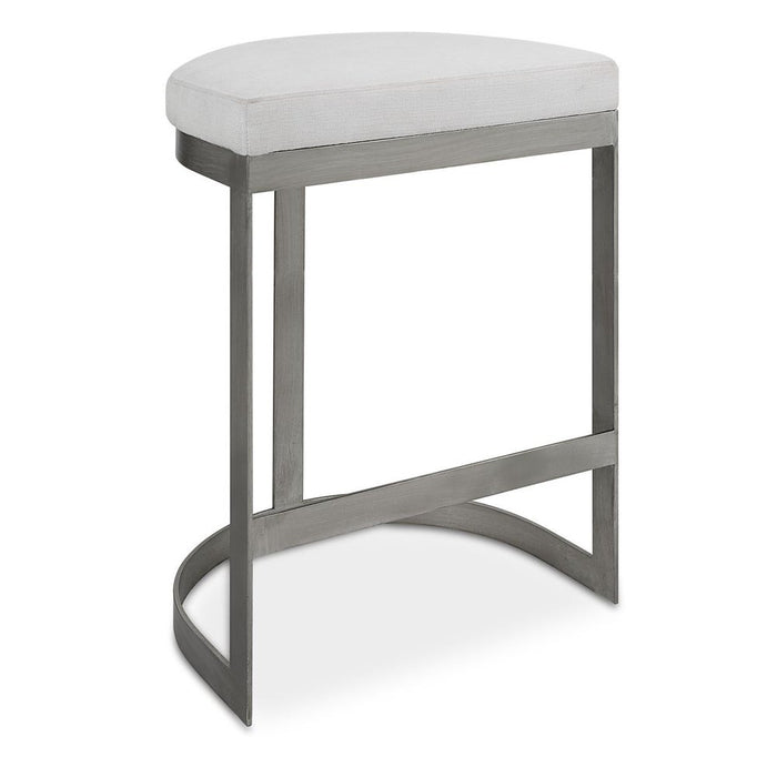 Ivanna Counter Stool, Silver - White