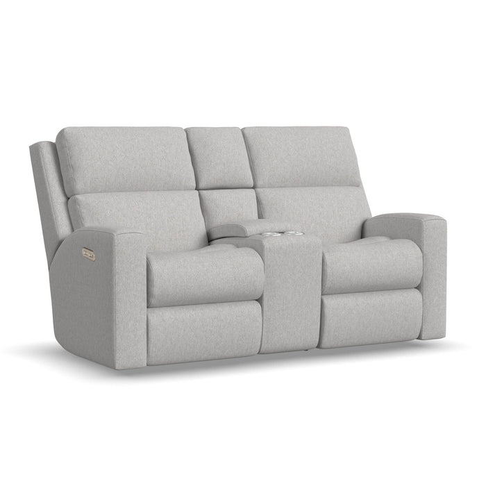 Score Power Reclining Loveseat w/ Console & Power Hdrsts