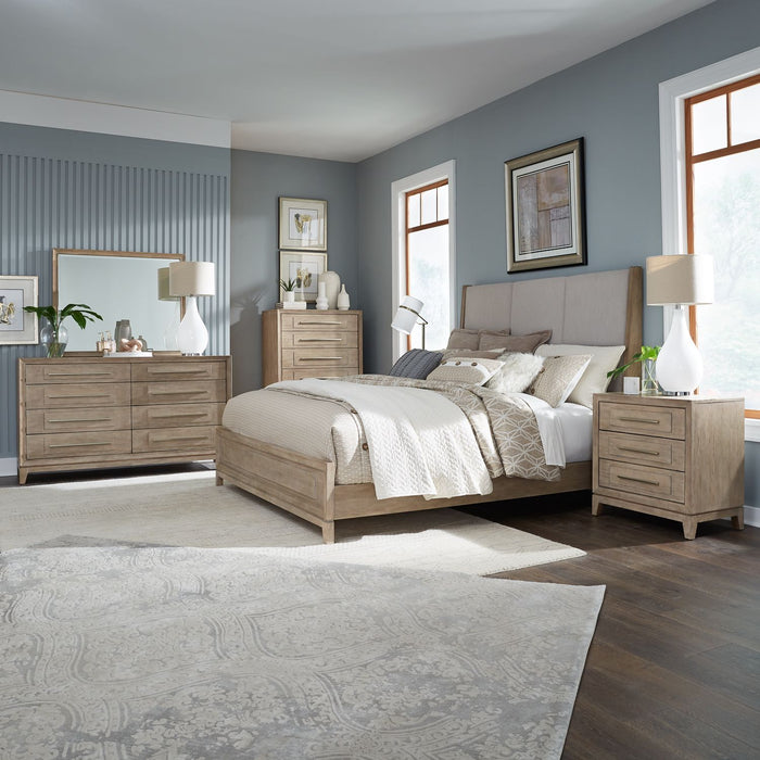 Brentwood - Queen Uph Bed, Dresser & Mirror, Chest, Night Stand