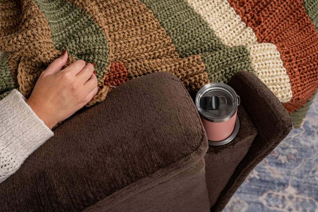 Plush Fabric Gliding Recliner