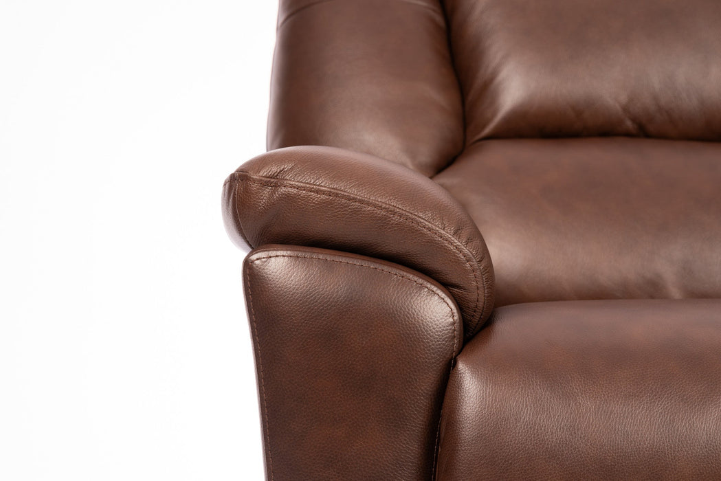 Plush Leather Gliding Recliner