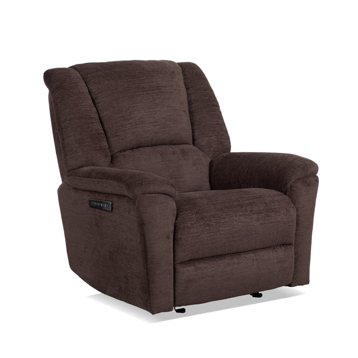 Plush Fabric Power Gliding Recliner with Power Headrest & Lumbar