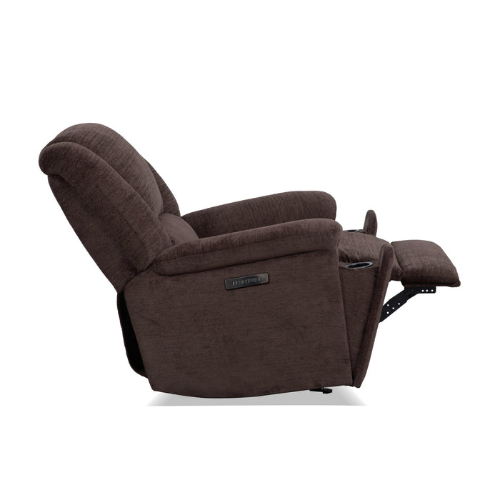 Plush Fabric Power Gliding Recliner with Power Headrest & Lumbar