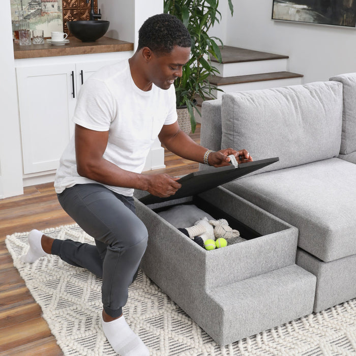 Flex Gray Fabric Pet Bed Hub