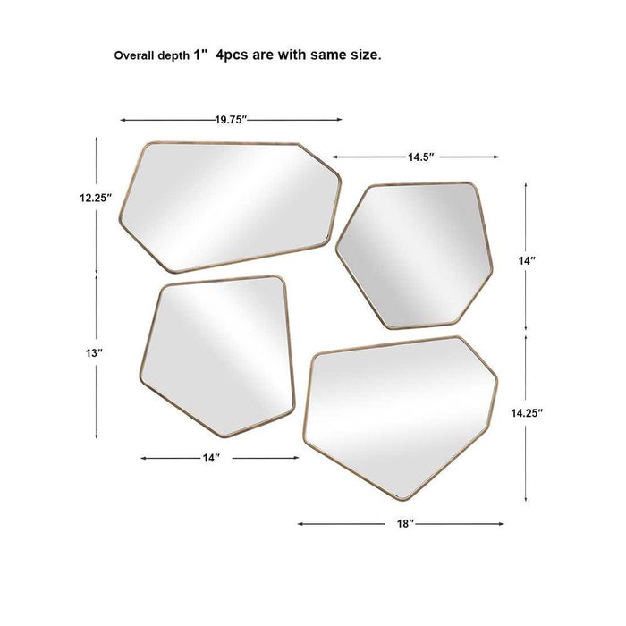 Linneah Mirrors, Gold, S/4