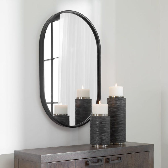 Varina Oval Mirror, Black
