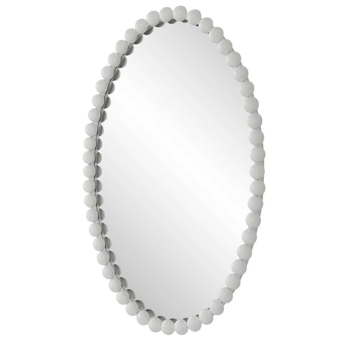 Serna Oval Mirror, White