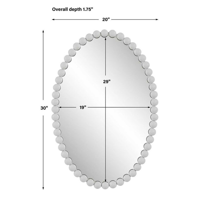 Serna Oval Mirror, White