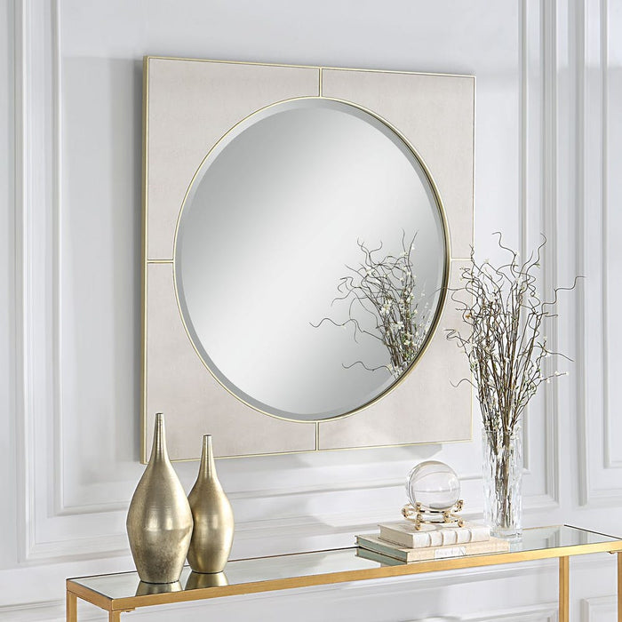 Cyprus Square Mirror, White