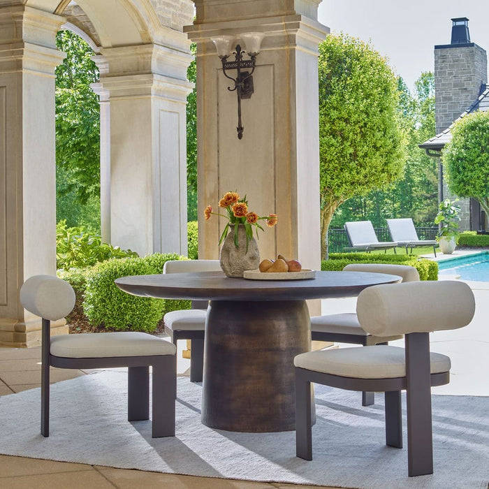 Madrone Outdoor Dining Table, Golden Dark Bronze, 2 Cartons