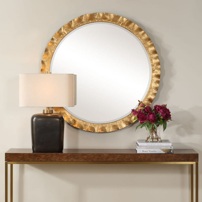 Haya Round Mirror, Gold