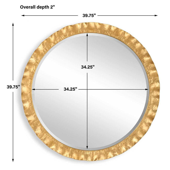 Haya Round Mirror, Gold