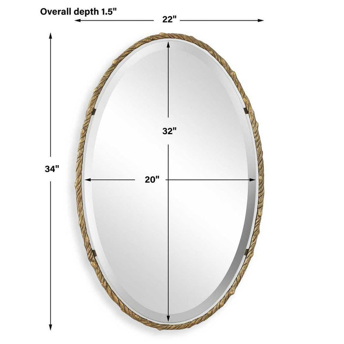 Twisted Branch Oval Mirror