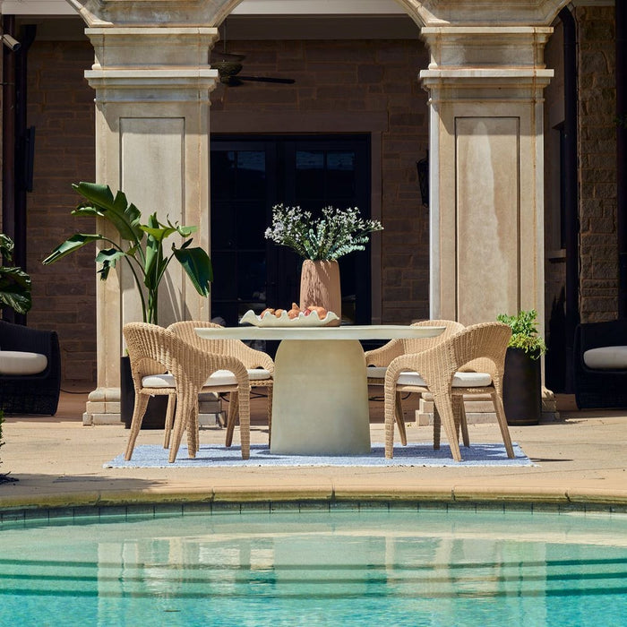 Madrone Outdoor Dining Table, Warm White, 2 Cartons