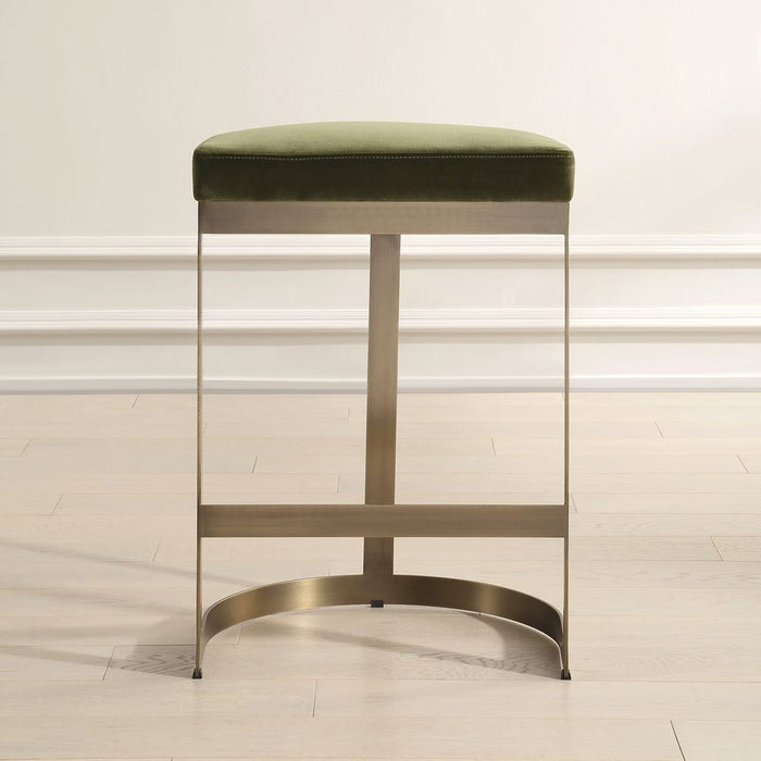 Ivanna Counter Stool, Brass - Moss