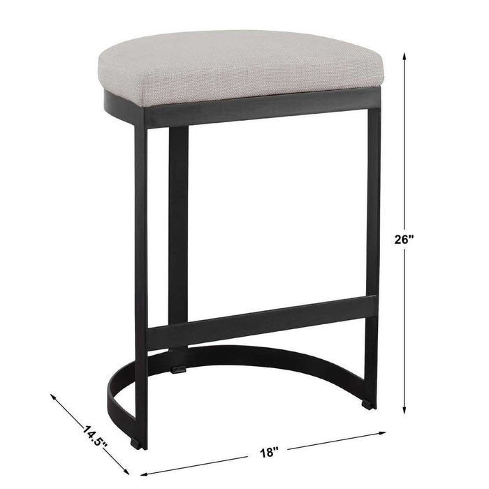 Ivanna Counter Stool, Black - Beige