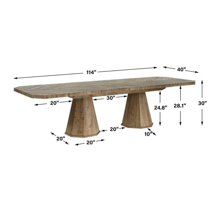 Caledon Dining Table, 2 CARTONS