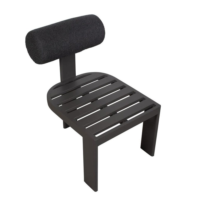 Bolster Back Outdoor Dining Chair, Charcoal