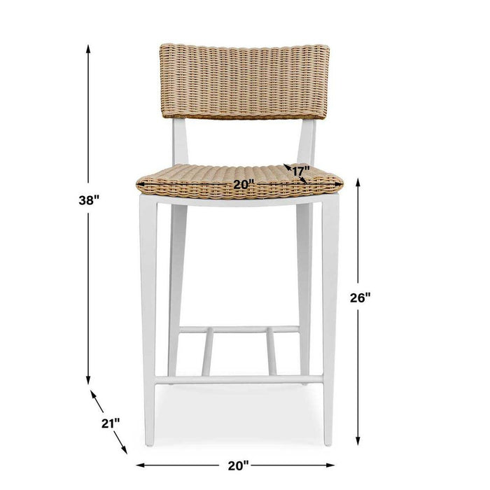 Calbas Outdoor Counter Stool, White