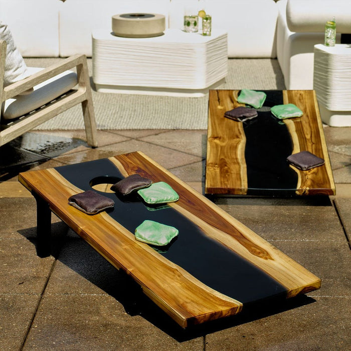 Clearwood Cornhole Game, Black, S/2