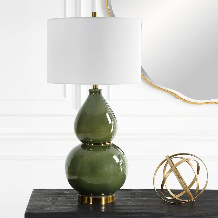 Gourd Table Lamp, Green