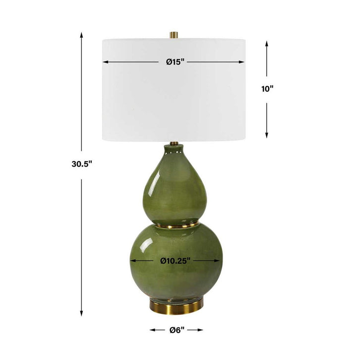 Gourd Table Lamp, Green