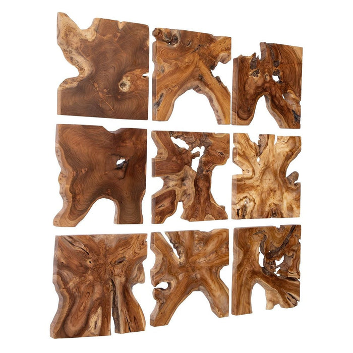 Talia Outdoor Wood Wall Decor, S/9