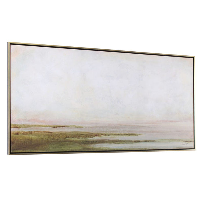 Hazy Lake Framed Canvas