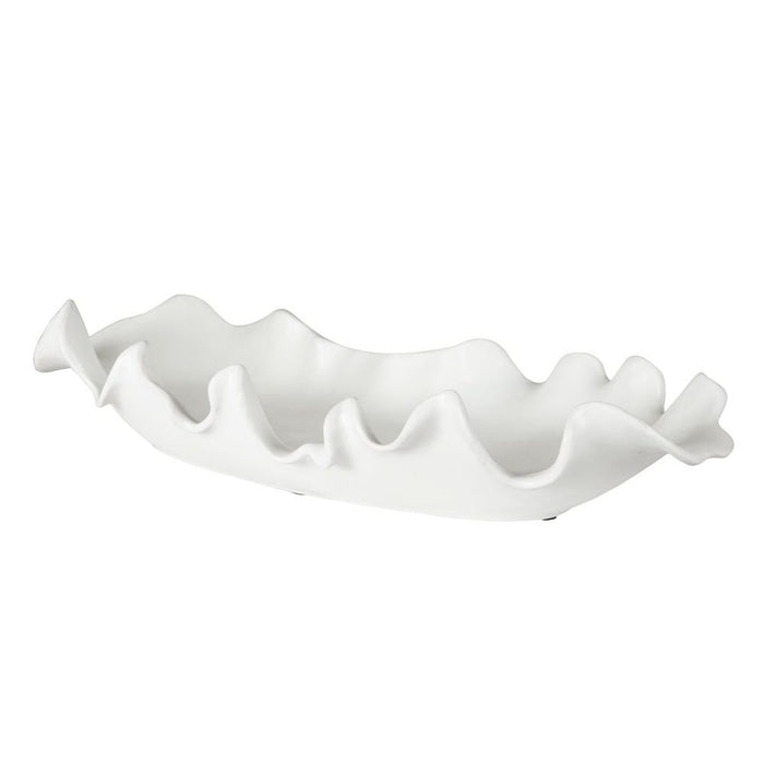 Ruffled Feathers Outdoor Bowl, White