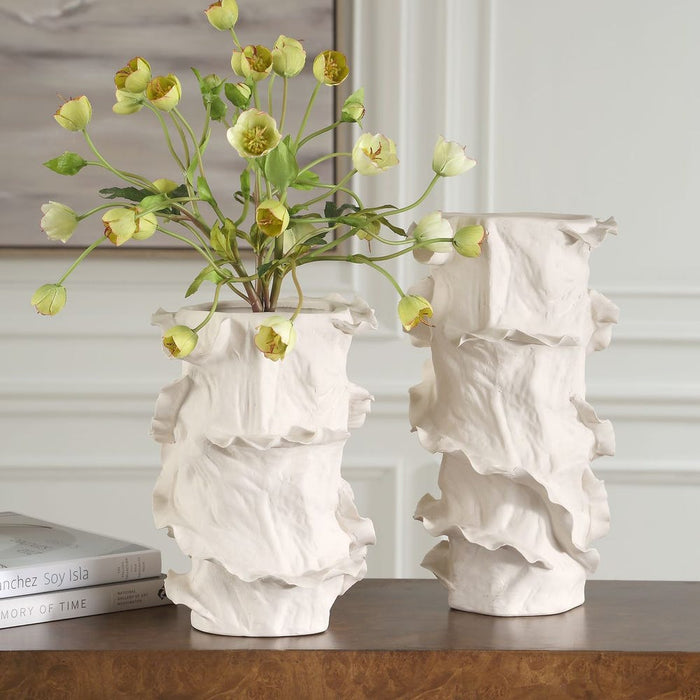 Ripple Crest Vases, S/2