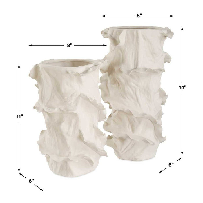 Ripple Crest Vases, S/2