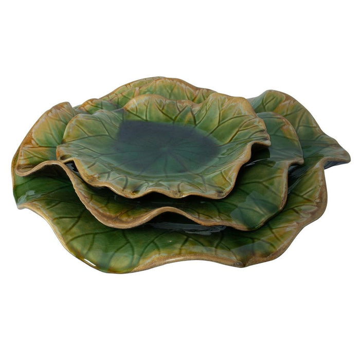 Abella Ceramic Outdoor Wall Decor, Green, S/3