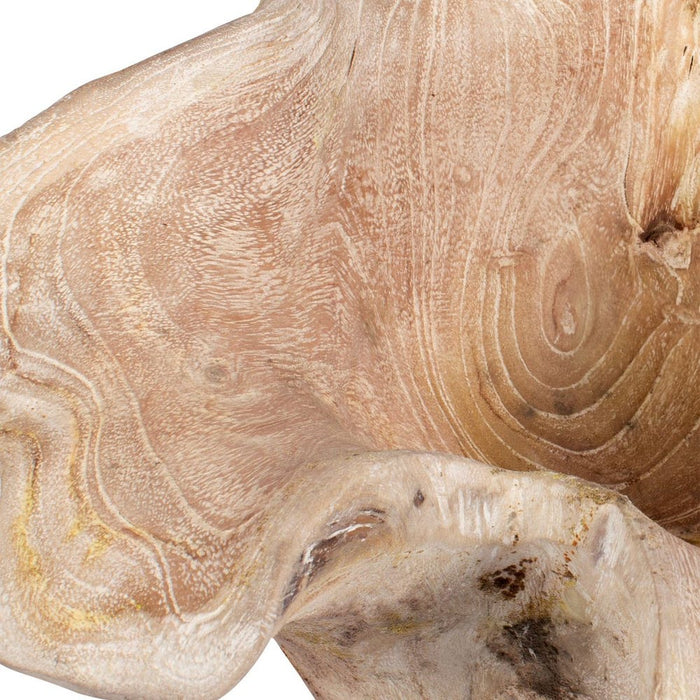 Teak Flow Outdoor Bowl, White Wash